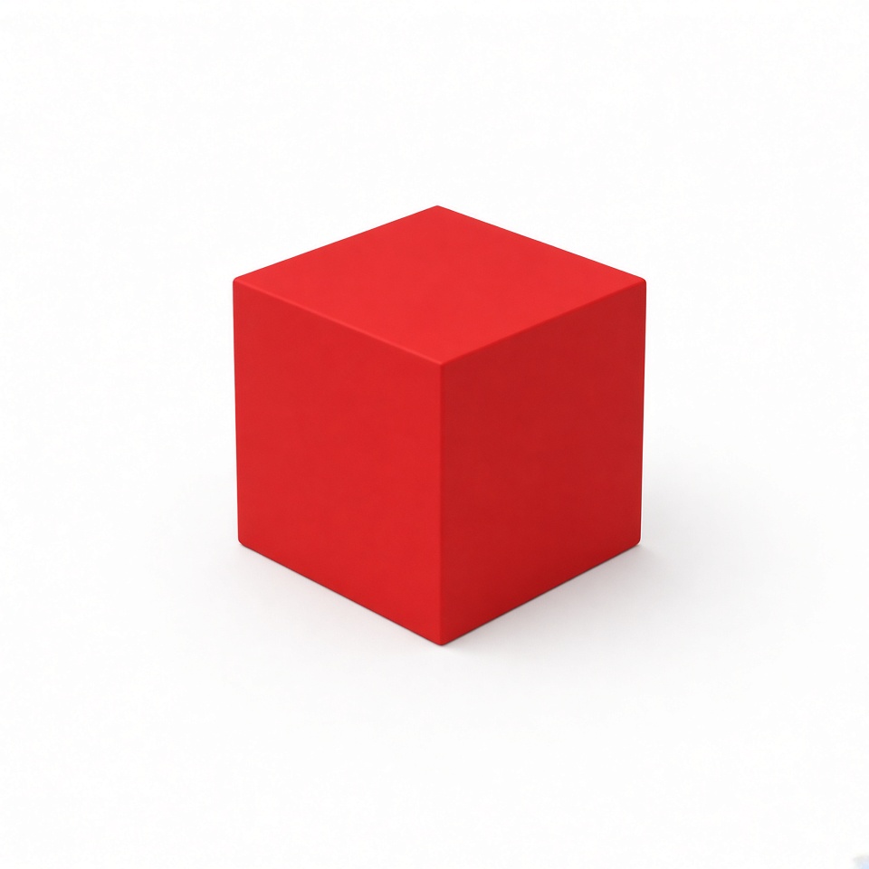 a small red cube on a white background