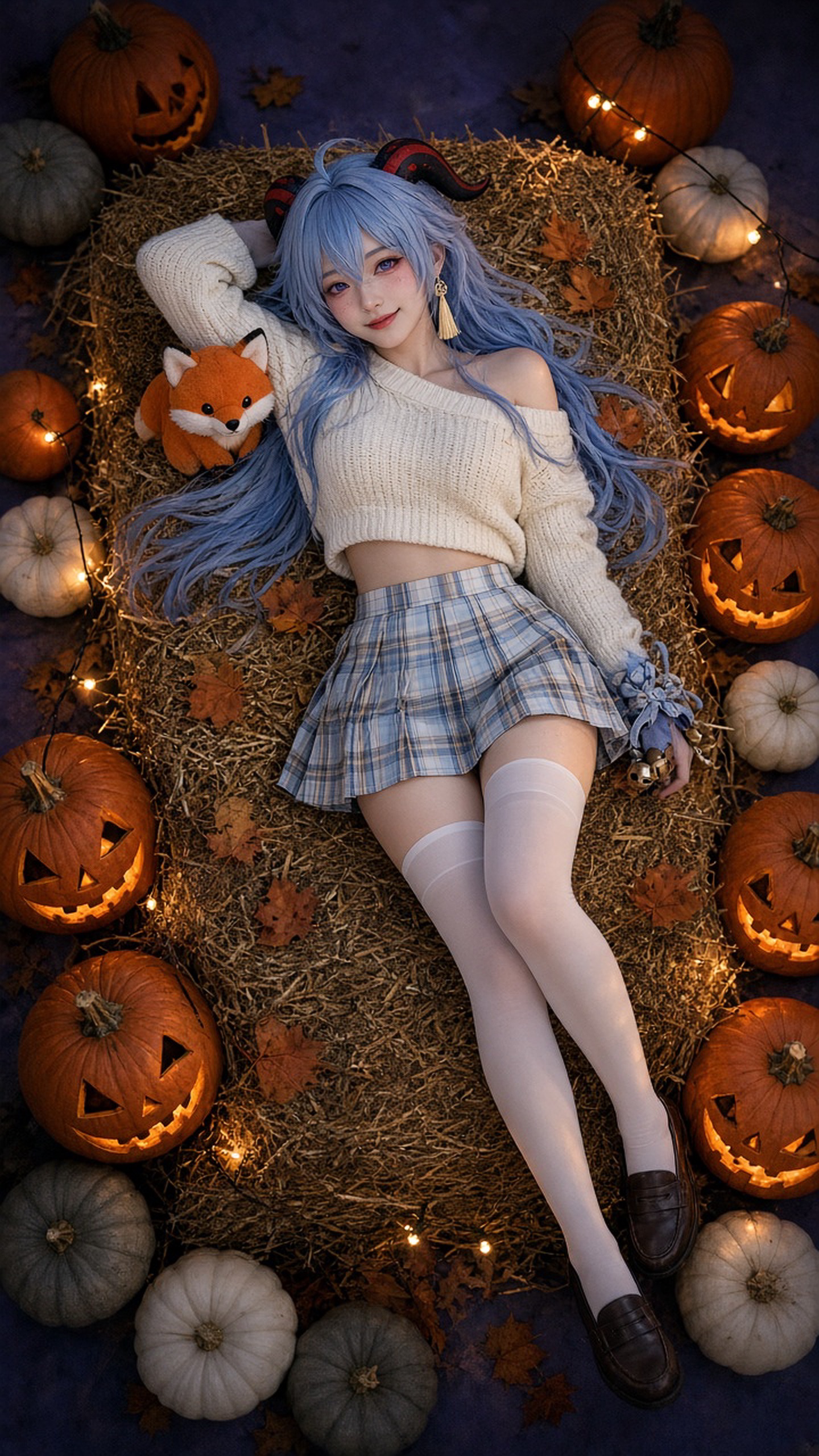 Vertical 9:16, top-down shot of an autum…