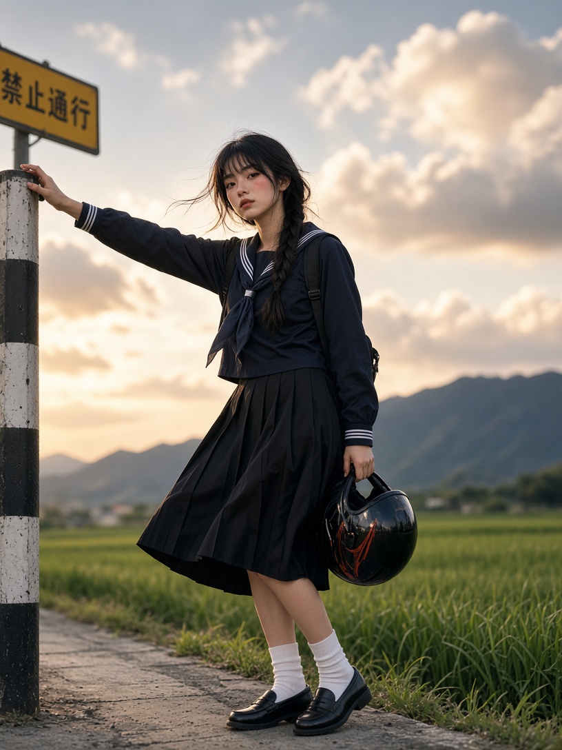 Full body outdoor fashion photo of a 25…