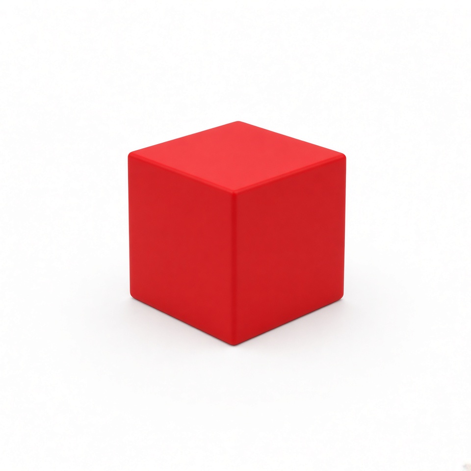 a small red cube on a white background