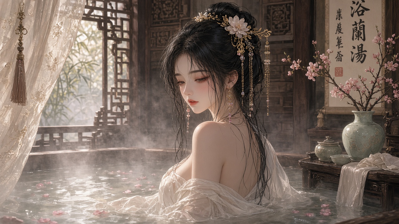 古风美少女出浴图