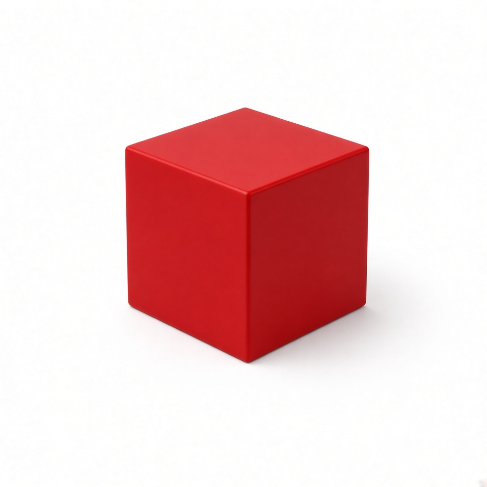 a small red cube on a white background