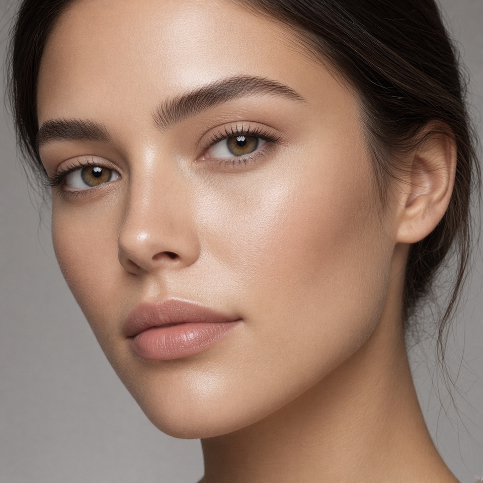 close up beauty portrait, flawless skin…