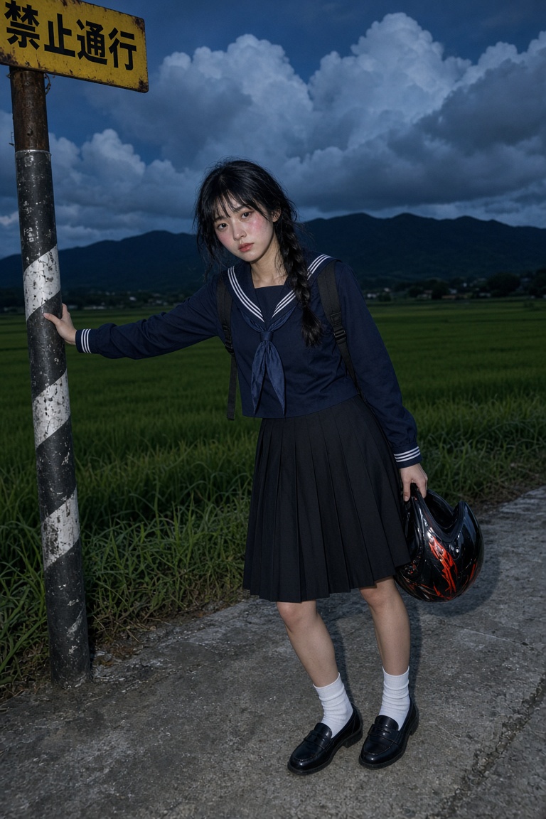 Full body outdoor fashion photo of a 25…