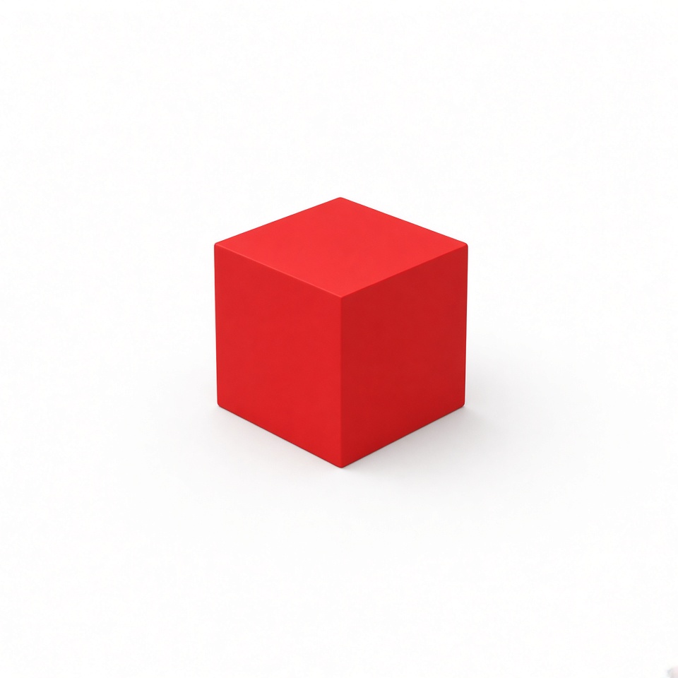 a small red cube on a white background
