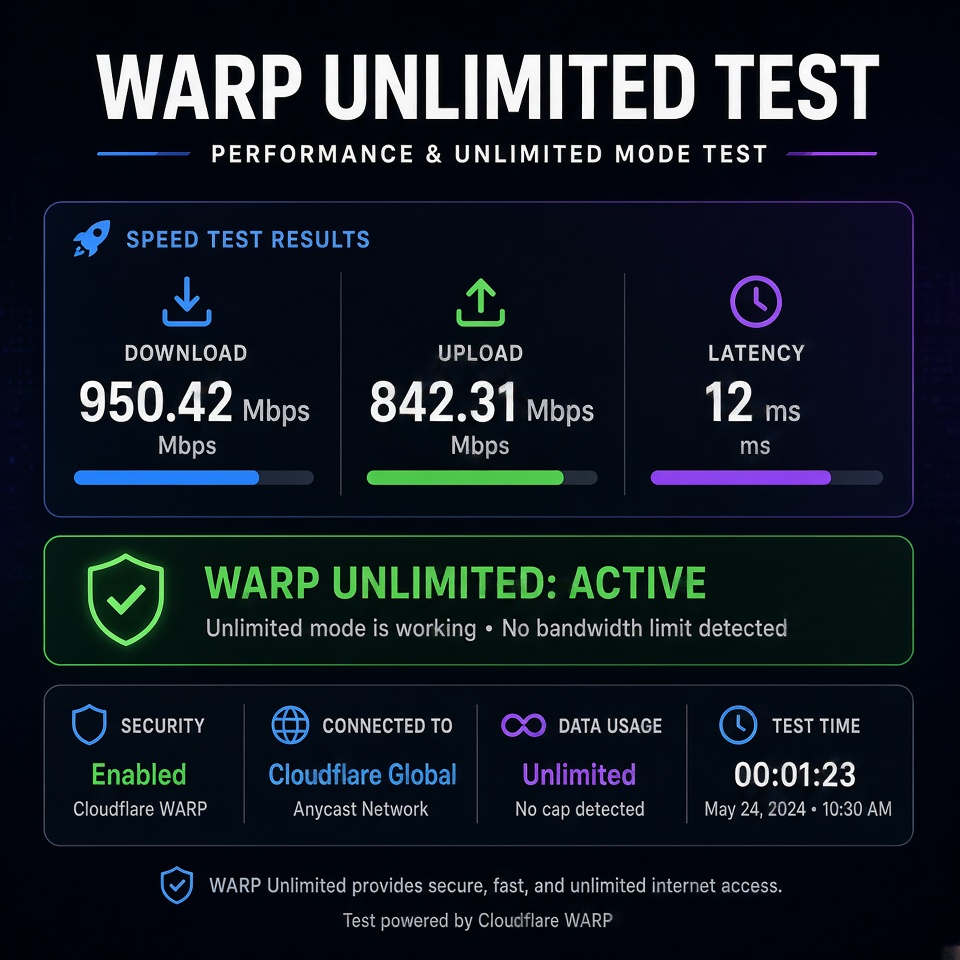 warp unlimited test