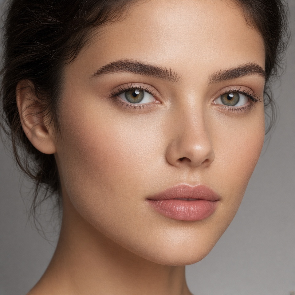 close up beauty portrait, flawless skin…