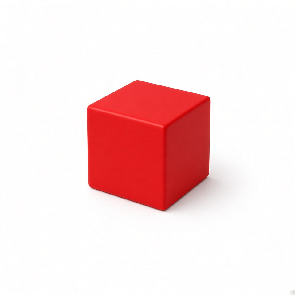 a small red cube on a white background