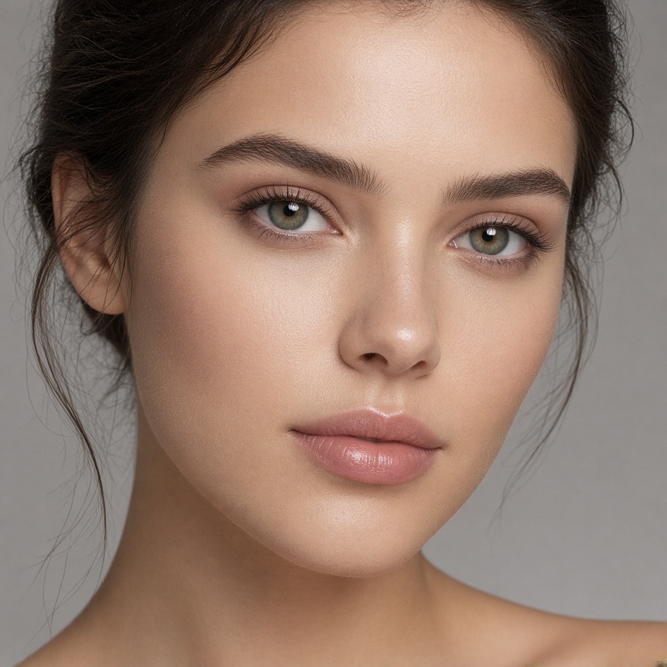 close up beauty portrait, flawless skin…