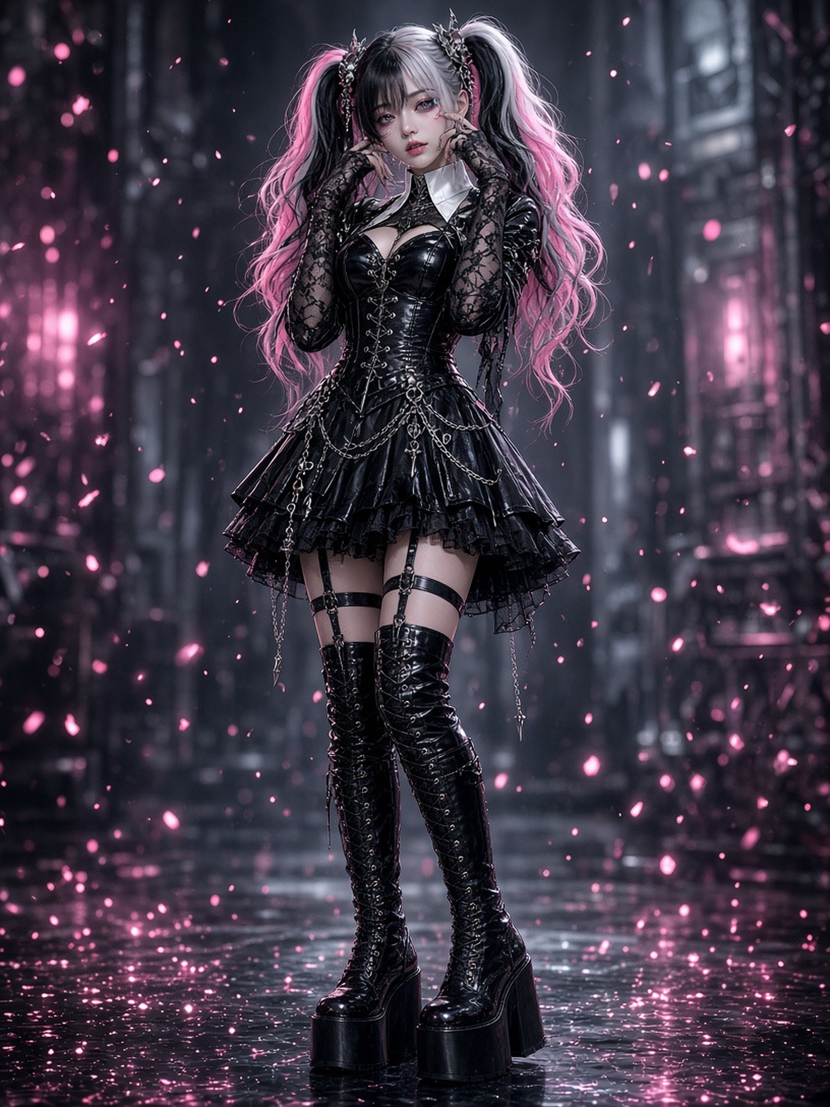 [人像写真 · 电影光影] A single hyperrealistic cinematic gothic…