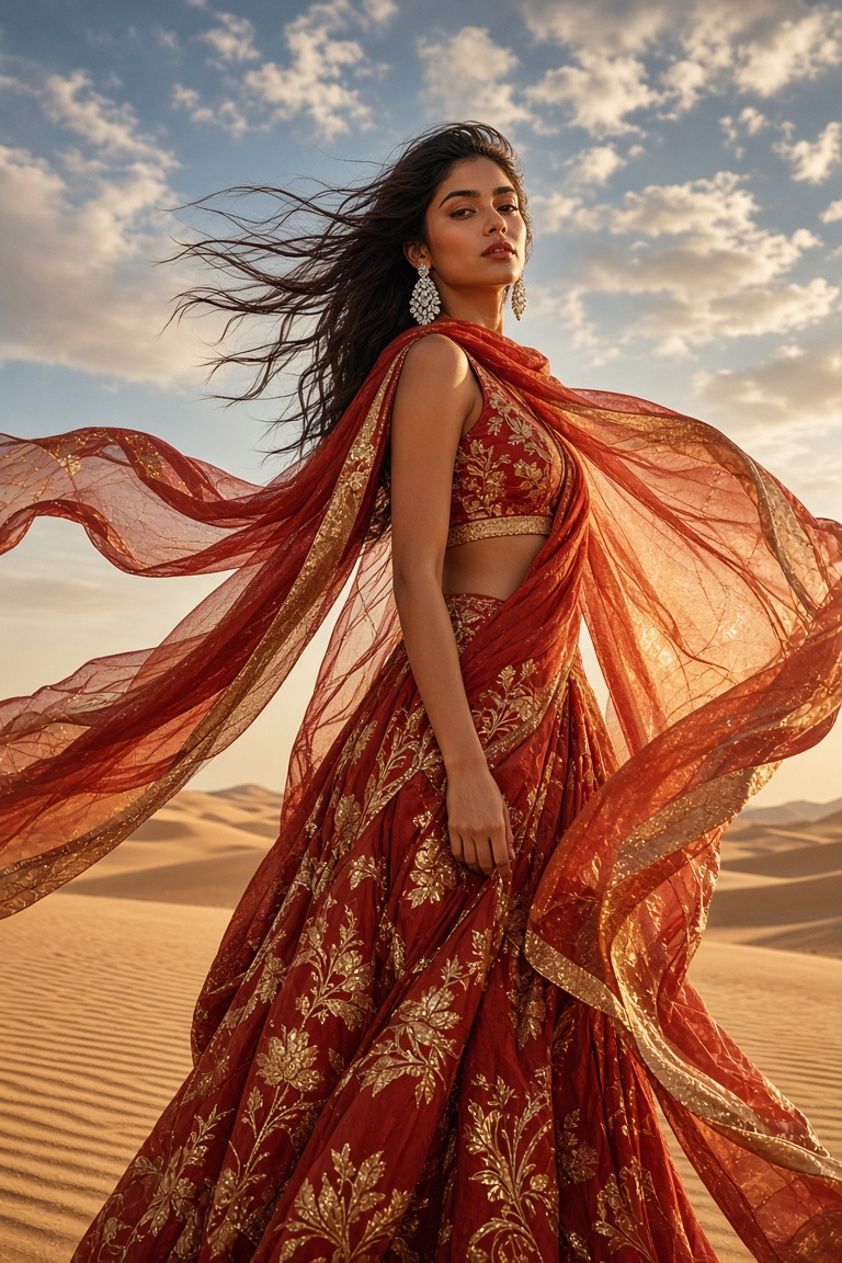 A vertical fashion editorial photograph…