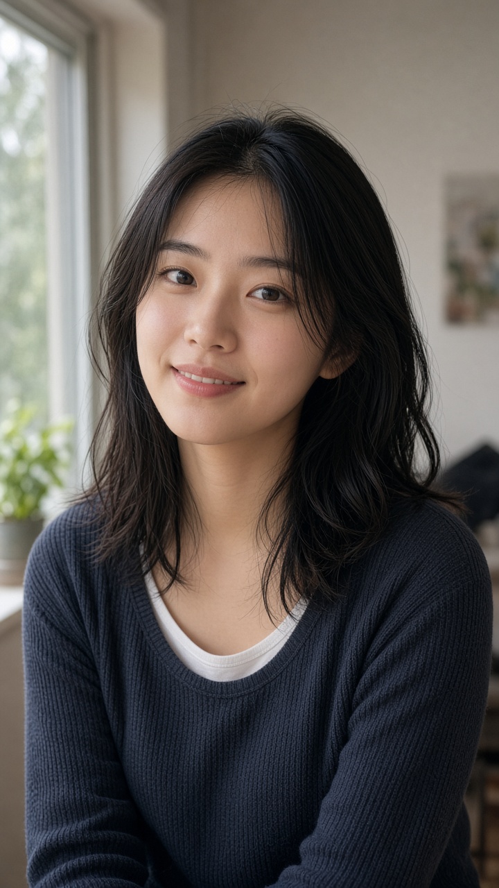 A portrait photograph of a young East As…