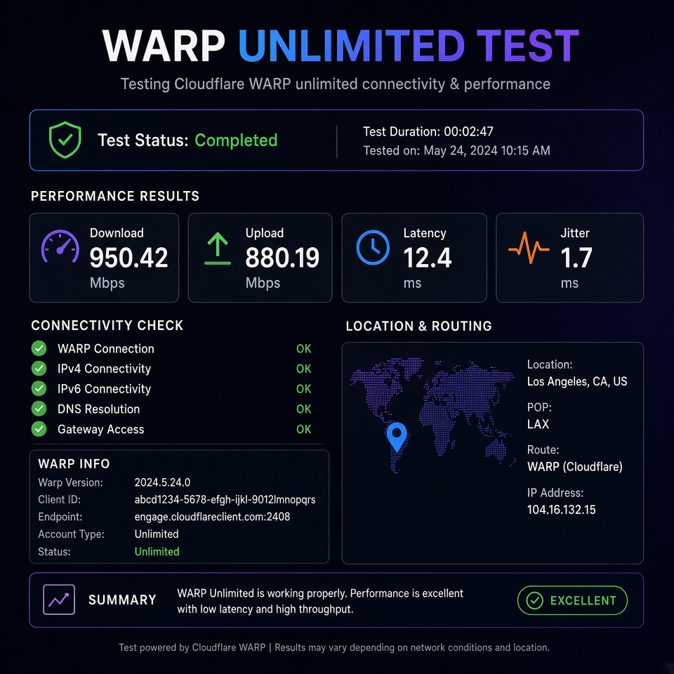 warp unlimited test