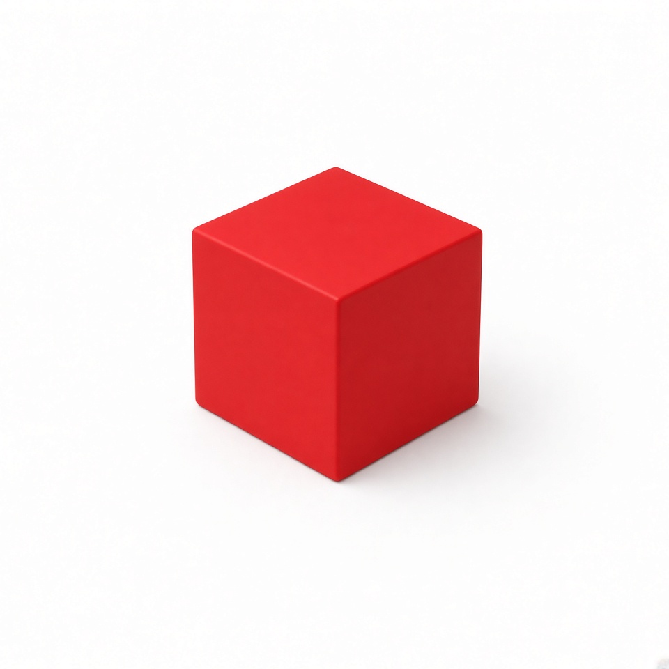 a small red cube on a white background