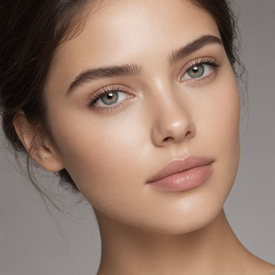 close up beauty portrait, flawless skin…