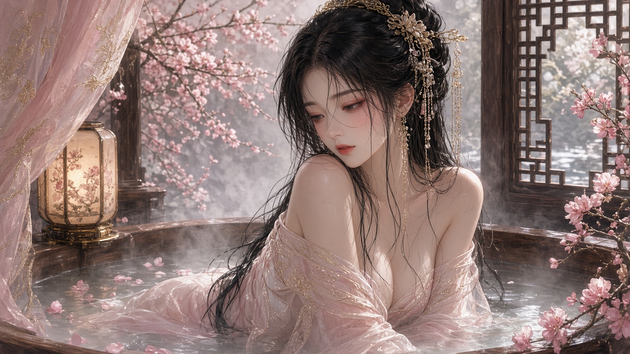 古风美少女出浴图