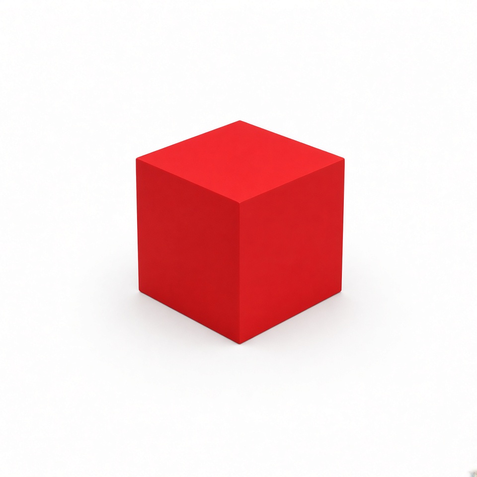 a small red cube on a white background