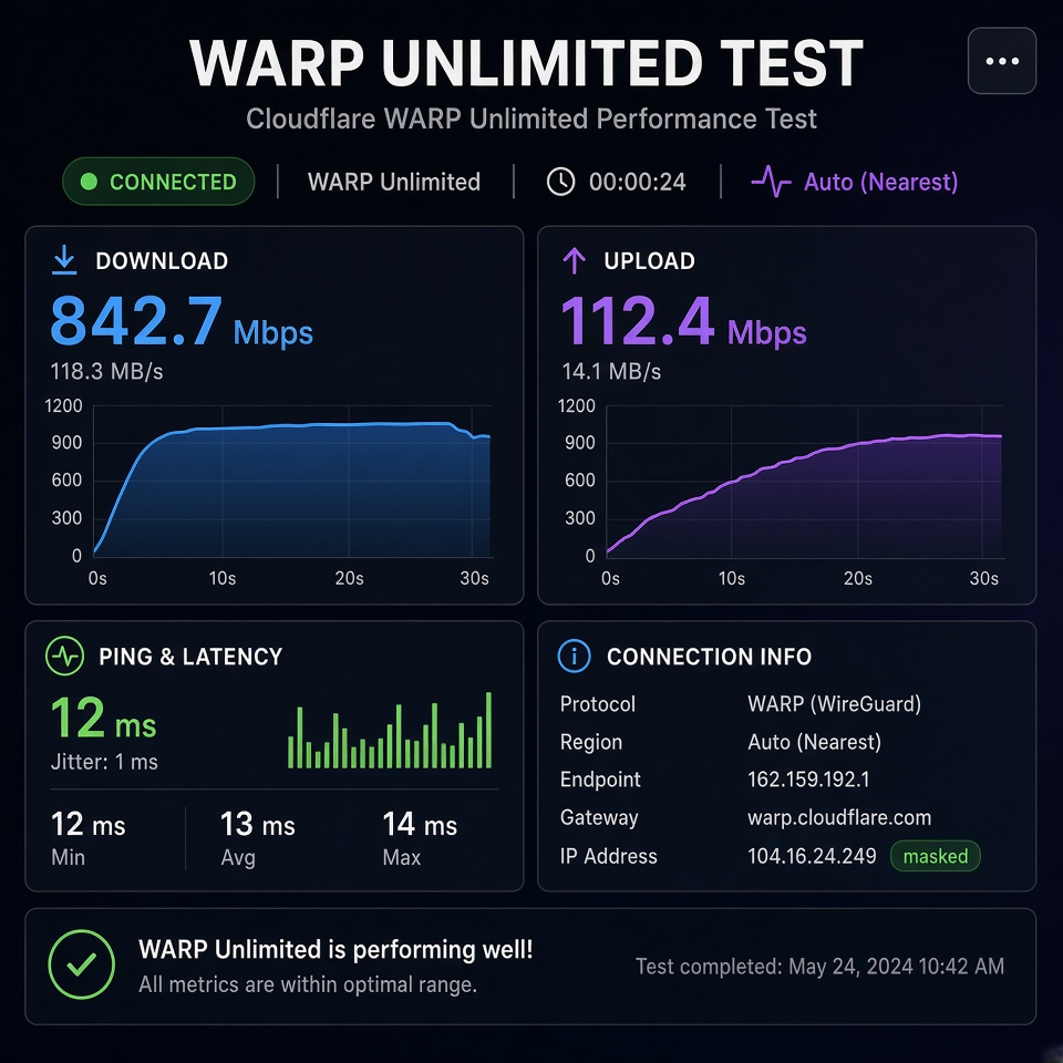 warp unlimited test