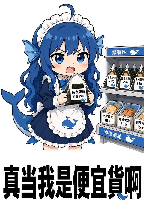角色设定（严格遵守）：DeepSeek娘＝深蓝色长卷发、蓝色大眼睛、脸颊腮红、白…