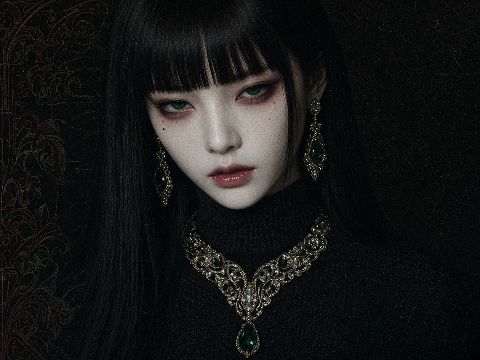 3:4 vertical ratio, Oriental adult femal…