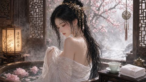 古风美少女出浴图