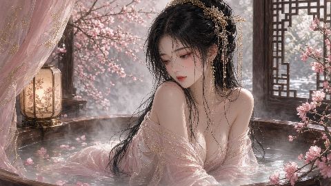 古风美少女出浴图